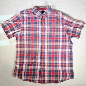 Lands‎ End Shirt Mens XL (17-17.5) Plaid Button Up Long Sleeve Canvas Casual